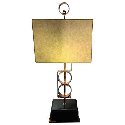 Striking Walter Von Nessen Modernist Art Deco Copper Lamp