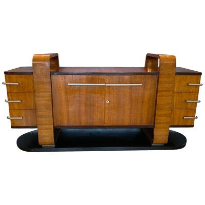 RARE EXCEPTIONAL MODERNIST ART DECO SIDEBOARD IN THE MANNER OF DONALD DESKEY