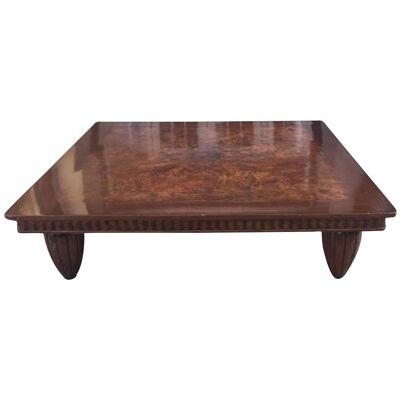 Monumental Art Deco Revival Coffee Table in the Manner of Emile-jacques Ruhlmann