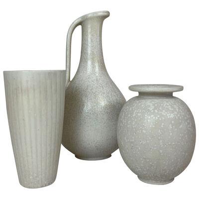 Midcentury Set of 3 Ceramic Pieces Rörstrand Gunnar Nylund, Sweden, 1950s