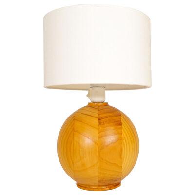 Mid-Century Modern Sculptural Table Lamp in Solid Pine, Sweden, 1970s