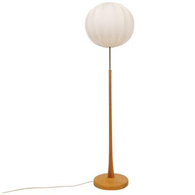 Scandinavian Modern Floor Lamp in Pine and brass Sweden, 1970s
