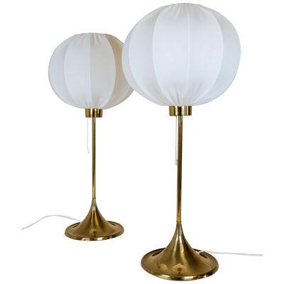 Midcentury Pair of Bergboms B-024 Table Lamps, 1960s, Sweden