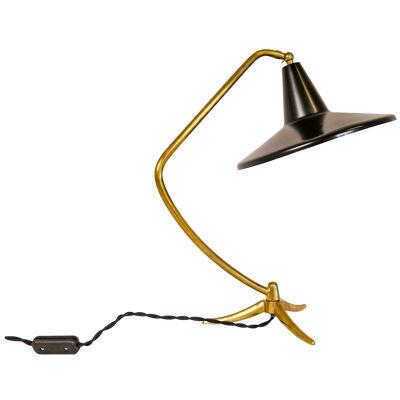 Midcentury Three Legged Brass Table Lamp , Sweden, 1950