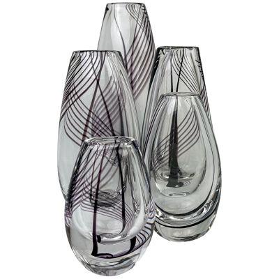 Midcentury Collection of Art Glass Vases by Vicke Lindstrand for Kosta Sweden
