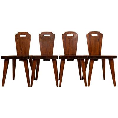 Swedish Modern Dining Chairs in Pine attributed to Bo Fjaestad, 1940s