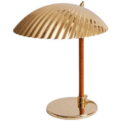 Paavo Tynell Model 5321 Brass and Rattan Table Lamp