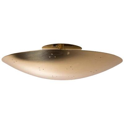 Two Enlighten 'Rey' Perforated Brass Dome Ceiling Lamp