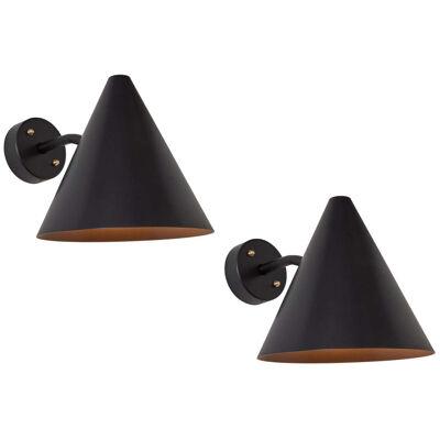 Pair of Hans-Agne Jakobsson 'Tratten' Outdoor Sconces in Black