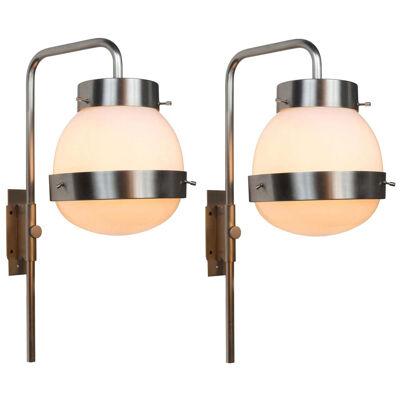 Pair of 1960s Sergio Mazza 'Delta' Wall Lights for Artemide