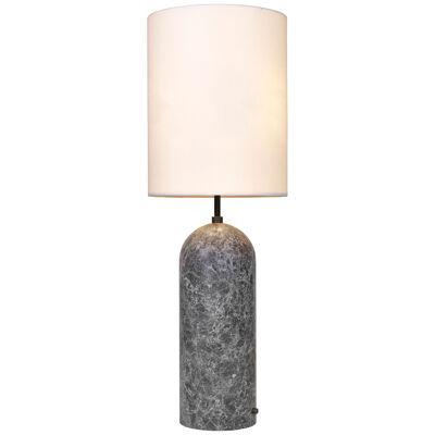 'Gravity XL High' Floor Lamp for Gubi in Gray Marble with White Shade