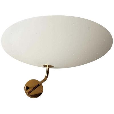 Pierre Disderot Model #2059 Large Perforated Wall Lamp in White & Polished Brass