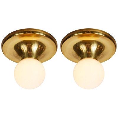 Pair of 1960s Achille Castiglioni 'Light Ball' Wall or Ceiling Lamps for Flos