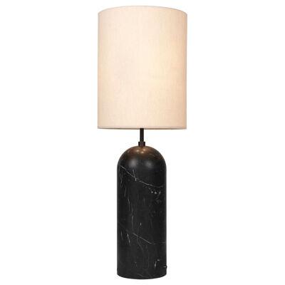 'Gravity XL High' Floor Lamp for Gubi in Black Marble with Canvas Shade