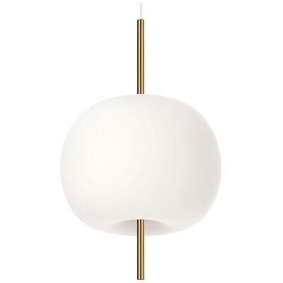 Small 'Kushi' Opaline Glass and Brass Suspension Lamp for KDLN
