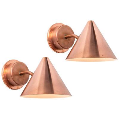 Pair of Hans-Agne Jakobsson 'Mini-Tratten' Polished Copper Outdoor Sconces