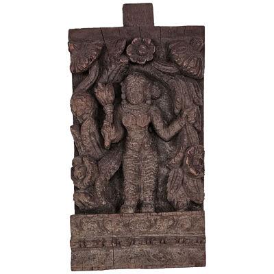Small Indian 19th Century Sandalwood Carving of Goddess