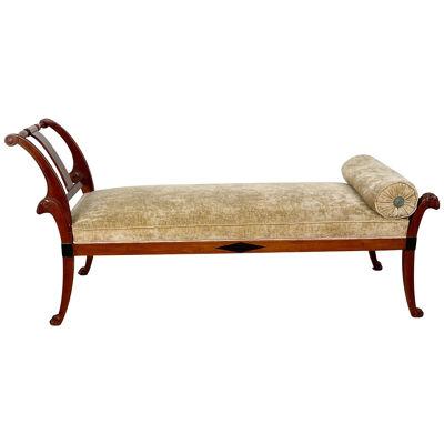 Neoclassical Fainting Couch in Ebony and Walnut, circa 1800