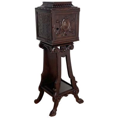 Beautifully Carved Safe on Stand, Late 19th Century