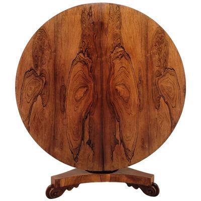 English Brazilian Rosewood Late Regency Period Pedestal Table