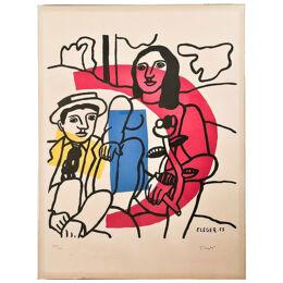 Lithograph "The Couple" by Fernand Léger, 1955