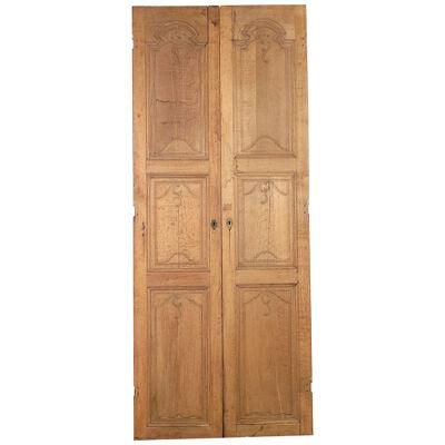 Very Tall Pair of French Oak Doors, 19th century