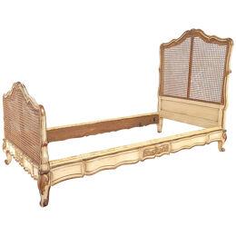 Belle Époque Painted and Gilt French Louis XV–Style Bed, circa 1890