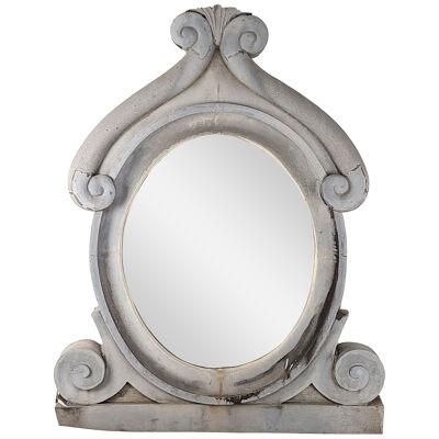 19th Century French Gray Zinc Wall Mirror