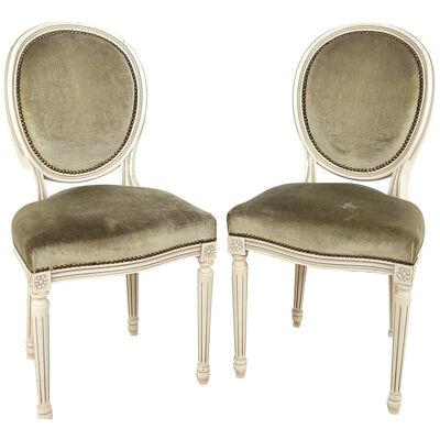 Pair of Louis XVI Style Chairs, France circa 1950