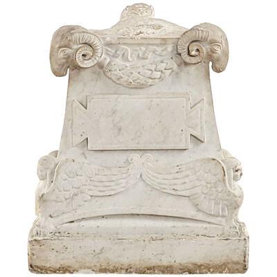 Classical White Marble Torchère Tripod Base, Italian, 19th Century or Earlier