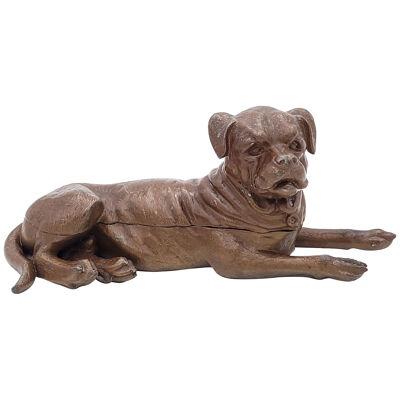 Victorian Inkwell in the Shape of a Dog, England circa 1880