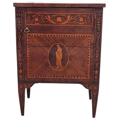 Italian Bedside Table, Early 19th Century, Manner of Maggiolini