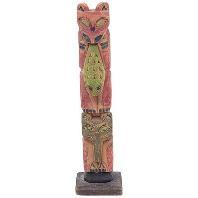 Early 20th Century Model of Totem Pole, NW Coast America