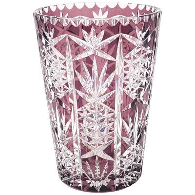 Bohemian Amethyst Flashed & Cut Glass Large Vase, Continental & Vintage