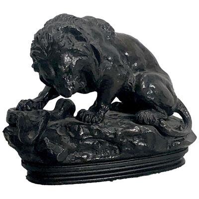 "Lion and the Serpent" Bronze after Barye, France 19th Century