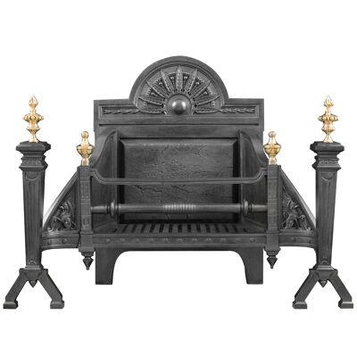 A Large Cast Iron Victorian Fire Grate