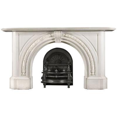 Large Victorian Arched Fireplace 