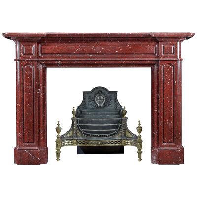 A Griotte Rouge Marble Victorian Fireplace