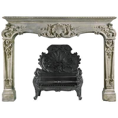 A Rare Louis XV Stone Fireplace Mantel
