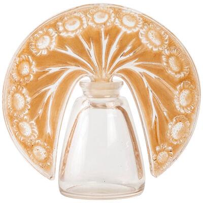 1913 René Lalique - Perfume Bottle Paquerettes Roger & Gallet Glass Sepia Patina