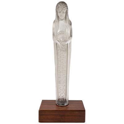 1924 René Lalique Statue Source De La Fontaine Galatee Glass Wooden Base
