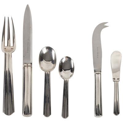 Puiforcat - Set Of Chantaco Flatware For 6 People Plated Silver 26 Pieces