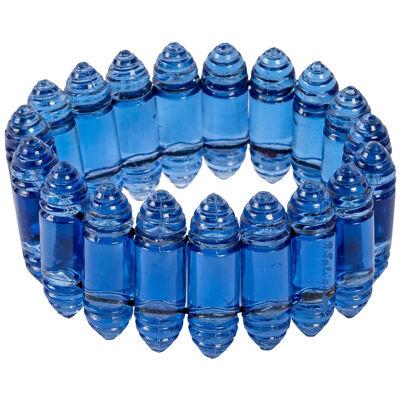 1928 René Lalique - Bracelet Renaissance Blue Glass