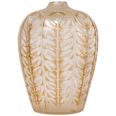 1924 René Lalique - Vase Tournai Glass With Sepia Patina
