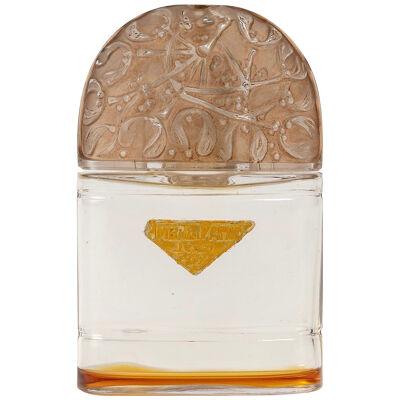 1926 René Lalique Perfume Bottle Sous Le Gui Glass Sepia Patina Jean De Parys