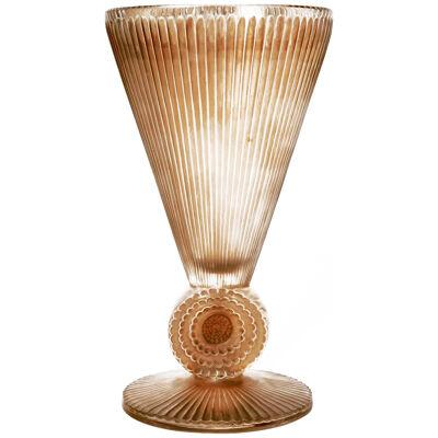 1931 René Lalique - Vase Pavot Glass With Sepia Patina