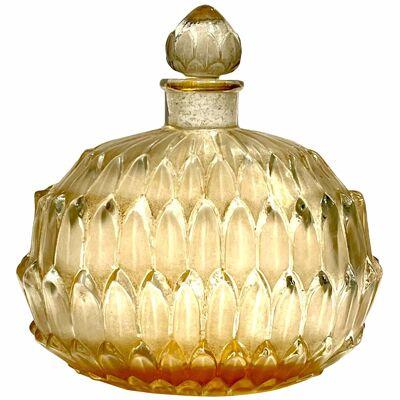1920 René Lalique - Perfume Bottle Amelie Frosted Glass With Sepia Patina