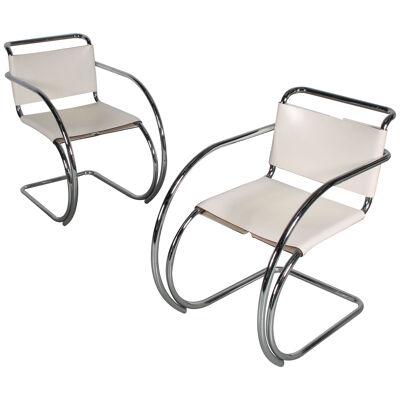 Pair of “MR20” Chairs by Mies van der Rohe for Knoll International, USA 1970