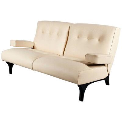 1960s Eugenio Gerli Leather Sofa for Tecno