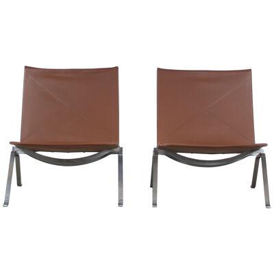 Pair of PK22 Chairs by Poul Kjaerholm for Fritz Hansen, Denmark 1980